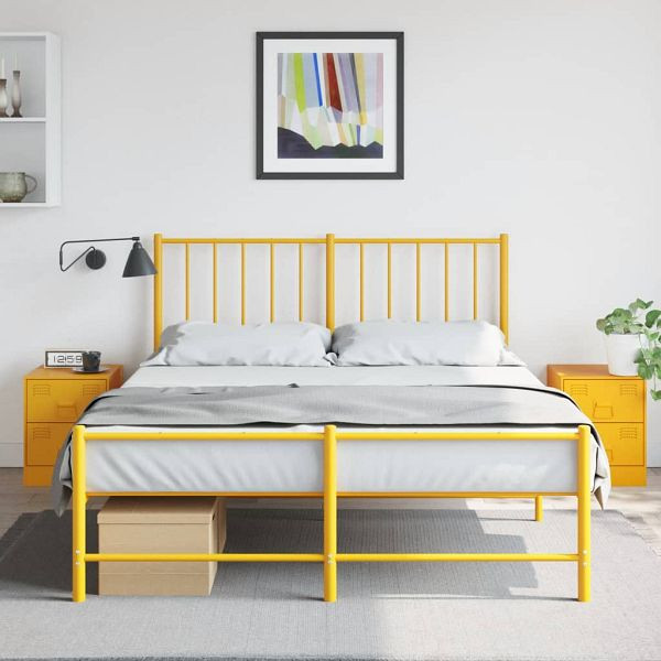 vidaXL Nachttische 2 Stück Gelb 34,5x39x44 cm Stahl, 841626