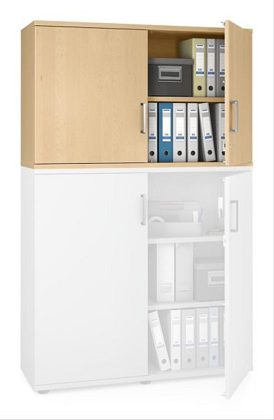 Deskin Flügeltüren-Aufsatzschrank MULTI MODUL-PRO, Buchedekor, B 1200 x H 750 x T 420 mm, 351892