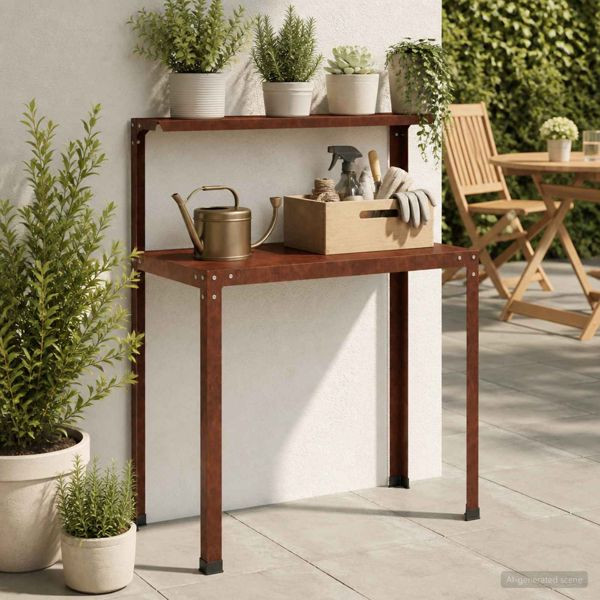 vidaXL Pflanztisch 80 x 50 x 104 cm Wetterfeststahl Rostoptik, 8014910