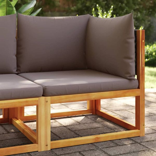 vidaXL Garten-Ecksofa mit Kissen Massivholz Akazie, 4008172