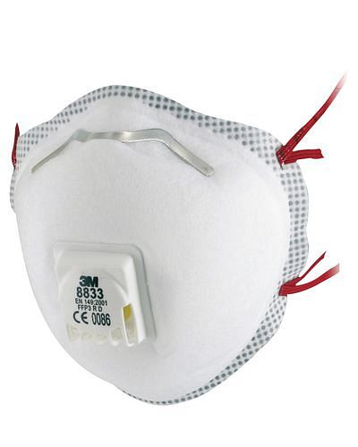3M Atemschutzmaske Komfort 8833 FFP3 R D, vorgeformt, mit Ausatemventil, VE: 10 Stück, 260021