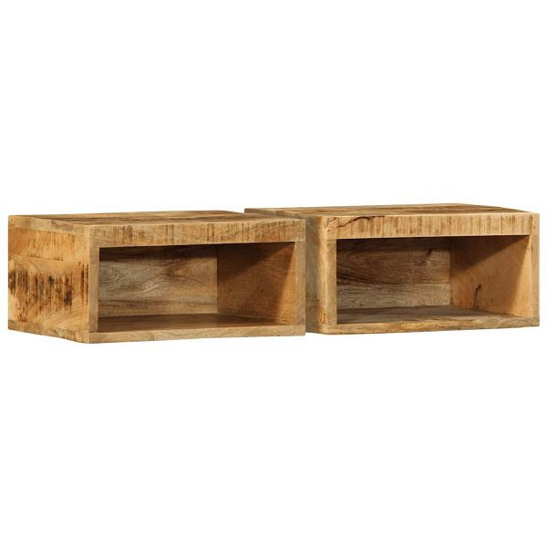 vidaXL TV-Wandschränke 2 Stk. Raues Mangoholz, 4017470, 8721158412515