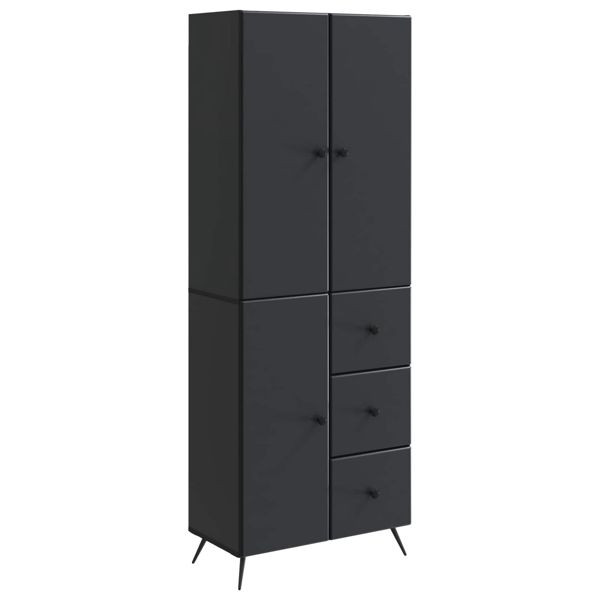 vidaXL Schrankset 2-teilig Schwarz Holzwerkstoff, 3416899