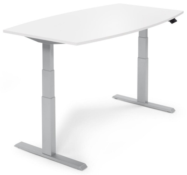 Deskin Sitz-/ Stehbesprechungstisch, höhenverstellbar, Weiß, 2000 x 1000 x 640-1300 mm, 286992