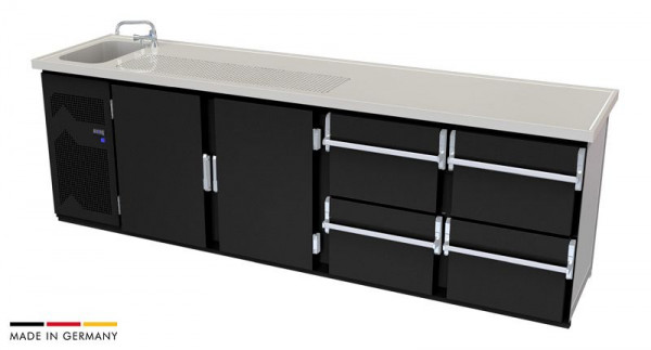 hefa Theke Moreno 4V/1L-TTZZ, Abmaße: 950 x 2.700 x 650/700 mm, Moreno 4V/1L-TTZZ