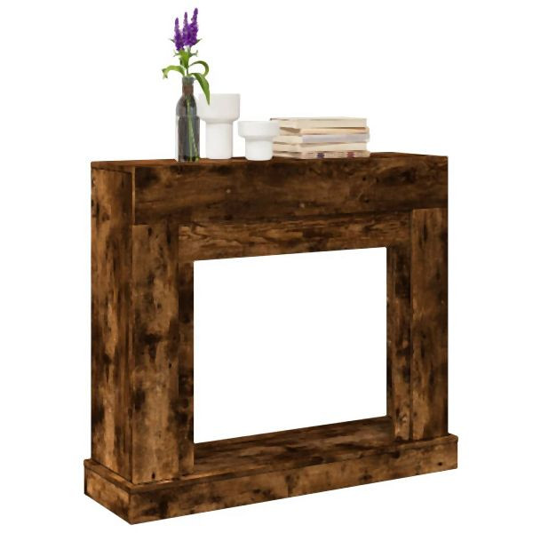 vidaXL Kaminumrandung Räuchereiche 100x30x87,5 cm Holzwerkstoff, 854566