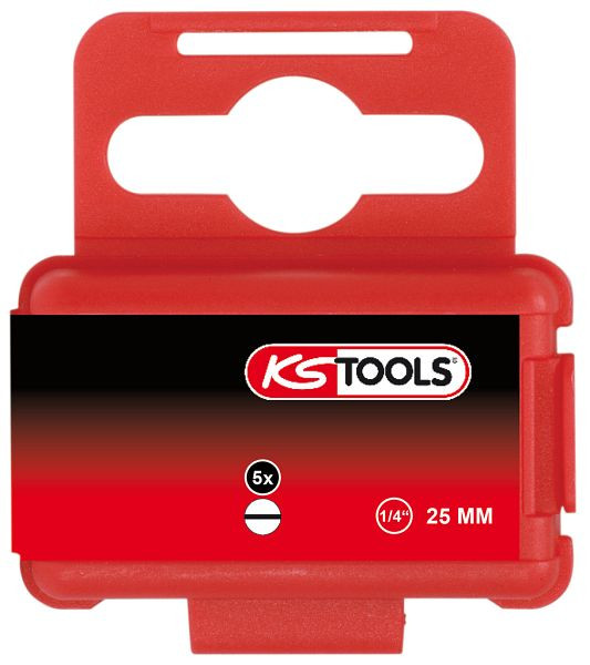 KS Tools 1/4" Bit Schlitz, 25mm, 6mm, VE: 5 Stück, 911.2247