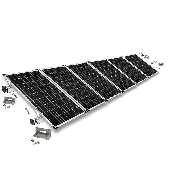 Offgridtec Befestigungskit mit Stehfalzklemmen für Schrägdachmontage 6 Solarpanele Rahmenhöhe 30mm, 8-01-022830-016