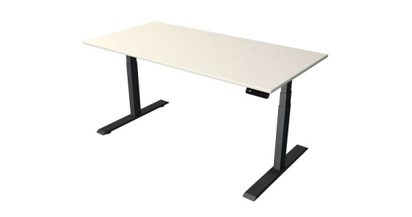 Kerkmann Steh-/Sitztisch B 1600 x T 800 mm, anthrazit, elektrisch höhenverstellbar von 630 - 1270 mm, Weiß/anthrazit, (Montage), 10271010-1