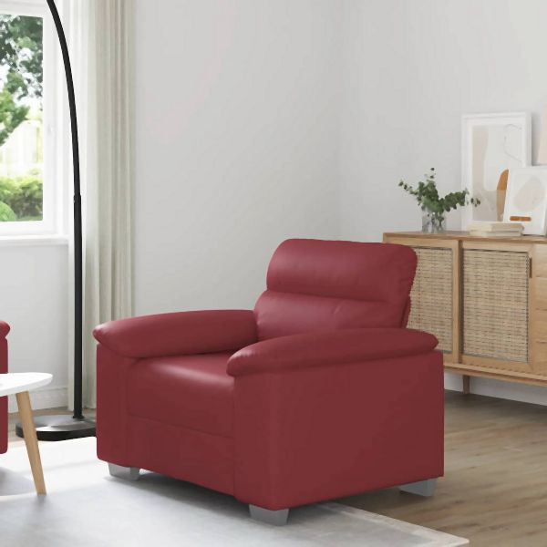 vidaXL Sessel Weinrot 60 cm Abmessung Kunstleder, 4105329