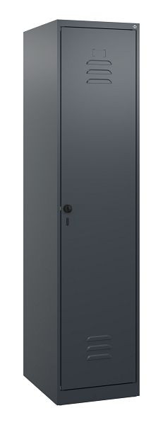 C+P Umkleidespind Classic PLUS mit Mitteltrennwand, 1700x400x500mm, 7016/7016, Drehriegel, 0800007-12F S10010