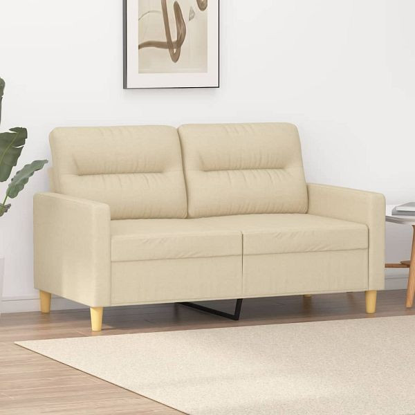 vidaXL 2-Sitzer-Sofa Creme 120 cm Stoff, 359229, 8721012139558