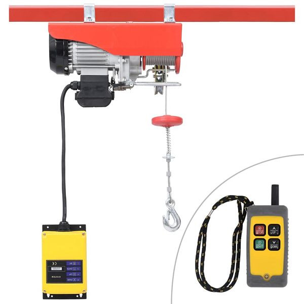 vidaXL Elektrischer Hebezug mit Funkfernbedienung 1000 W 300/600 kg, 146505