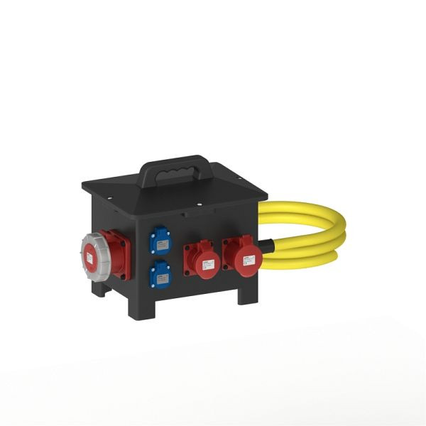 ELSPRO Vollgummi-Sicherheitsverteiler AACHEN, Zuleitung: Gerätestecker, Ausgang: 4x CEE 400 V, 4 Schuko, 1956602