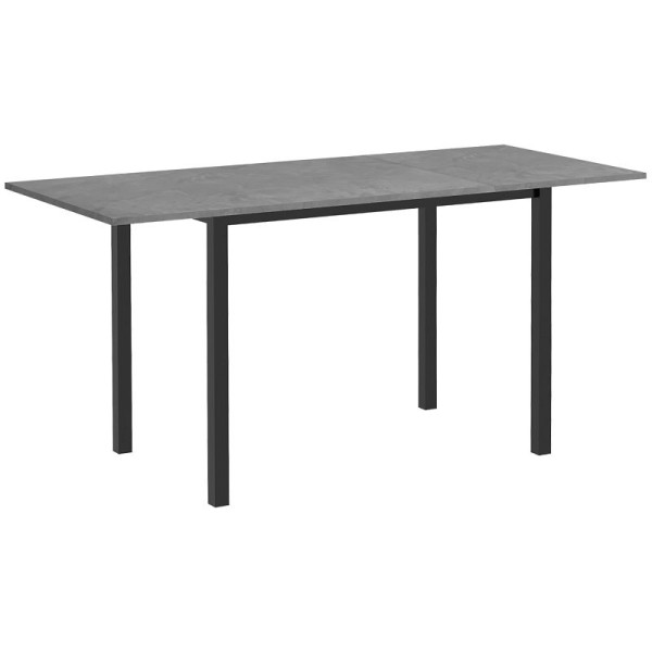 HOMCOM Esszimmertisch, Küchentisch, erweiterbar, für 6 Personen, 160x70, Dunkelgrau, 835-858V00CG