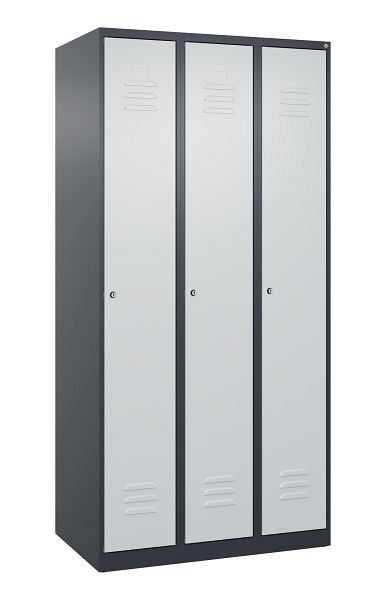 C+P Umkleidespind Classic PLUS, 3 Abteile, 1850x900x500mm, 7016/7035, Zylinderschlösser, 080000-30 S10028