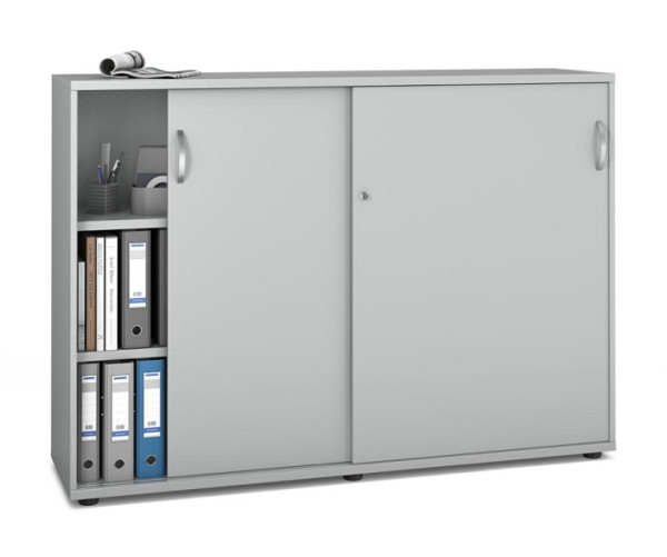 Deskin Schiebetürenschrank MULTI M pro, Dekor: Lichtgrau, BxHxT: 1600 x 1140 x 420 mm, 272593