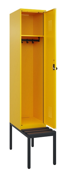C+P Spind Evolo PLUS, 1 Abteile, 2120x400x815mm, 1023/1023, Haken 4, Drehriegel, Sitzfläche Kunststoff, Sitzbank, 0490507-12 S10076