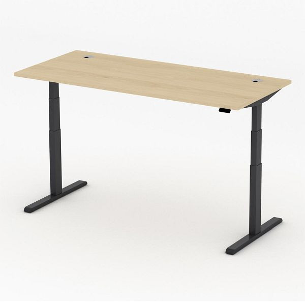 Deskin Höhenverstellbarer Schreibtisch PRO MULTI MODUL, Buchedekor, B 1800 x T 800 x H 640-1250mm, 360310