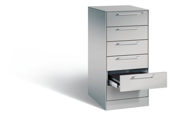 C+P Karteischrank Asisto, H1010xB440xT600mm, Farbe: Weißaluminium, Bügelgriff, 146245-622 S10027