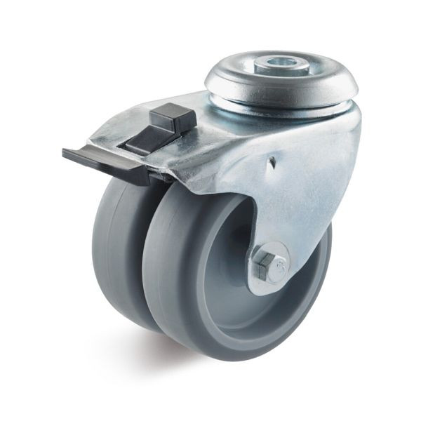 Torwegge Apparate-Rolle mit Rückenloch und Doppelstopp, L-AD-TPGK-075-, 0010941INF
