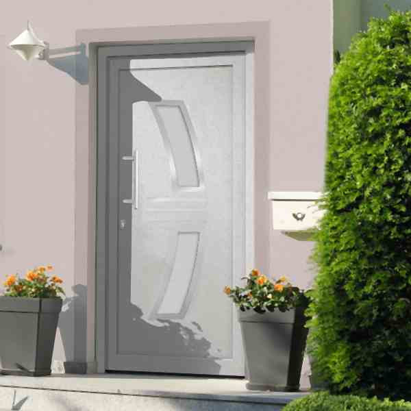 vidaXL Haustür Weiß 98x208 cm, Material: Aluminium, 3057562, 8720286180587