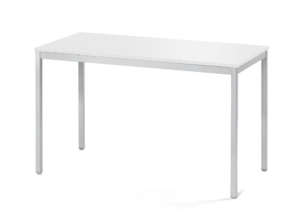 Deskin Konferenztisch MULTI MODUL, Platte Weiß, Gestell Alusilber RAL 9006, B 1200 x T 600 x H 728 mm, 359515