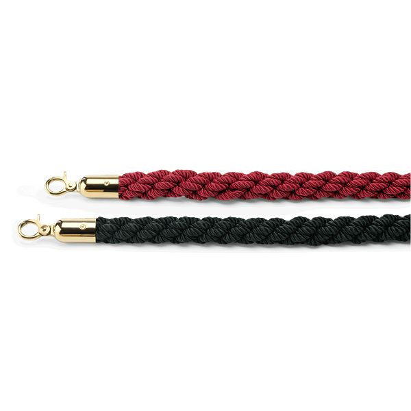 WAS Classic Eco Verbindungskordel, Durchmesser 28 mm, 1,5 m, schwarz, mit goldfarbenen Beschlägen, 2208159