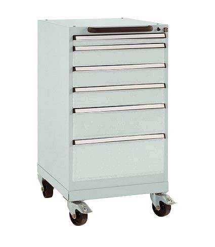 Manuflex Schubfachschrank BASETEC mobil, Nutzhöhe 700 mm mit 5 Schubfächern, in lichtgrau RAL 7035, TP1044.7035