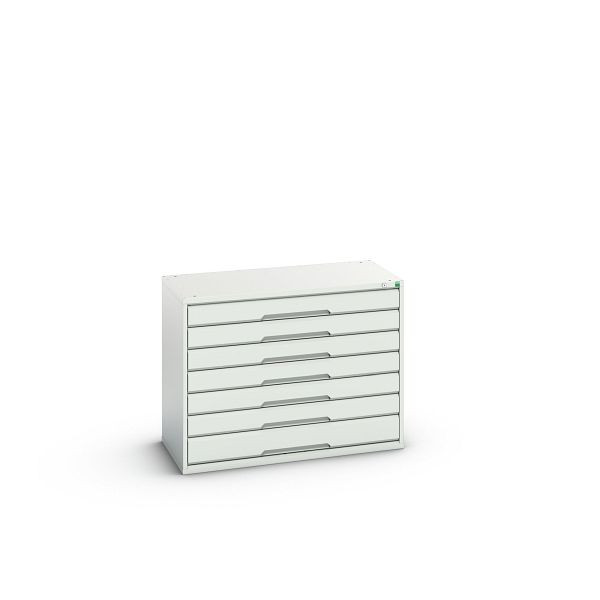 bott verso Schubladenschrank, mit 7 Schubladen, BxTxH: 1050 x 550 x 800 mm, Lichtgrau / Lichtgrau, 16925215.16
