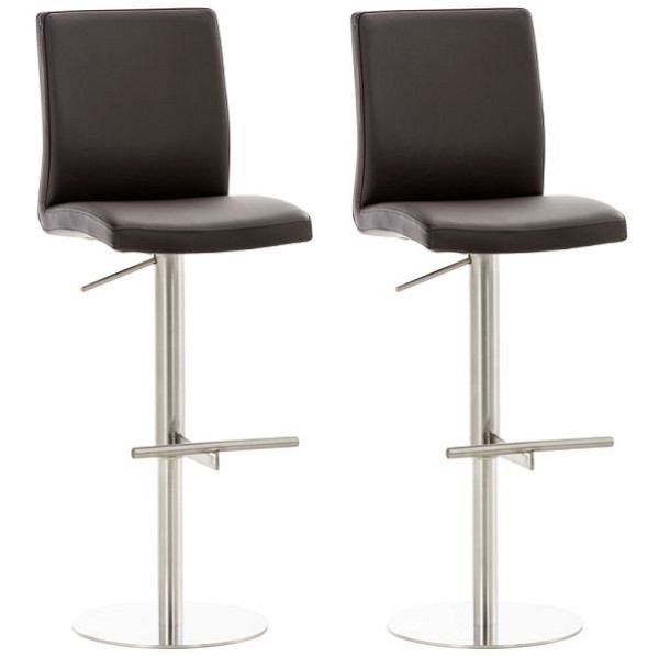 CLP Barhocker Cadiz Kunstleder edelstahl, braun, VE: 2 Stück, 315307