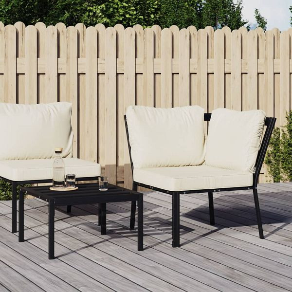 vidaXL Gartenstuhl mit Sandfarbigen Kissen 76x76x79 cm Stahl, 362724