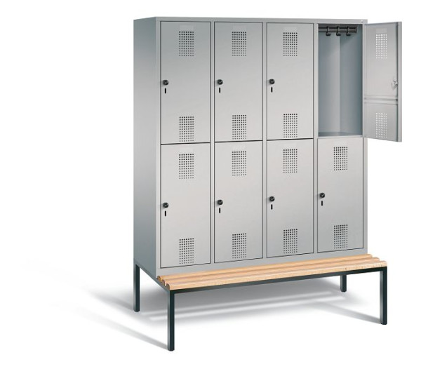 C+P Spind doppelstöckig Evolo, H2090xB1590xT810mm, Farbe: Weißaluminium, 48350-42 S10180