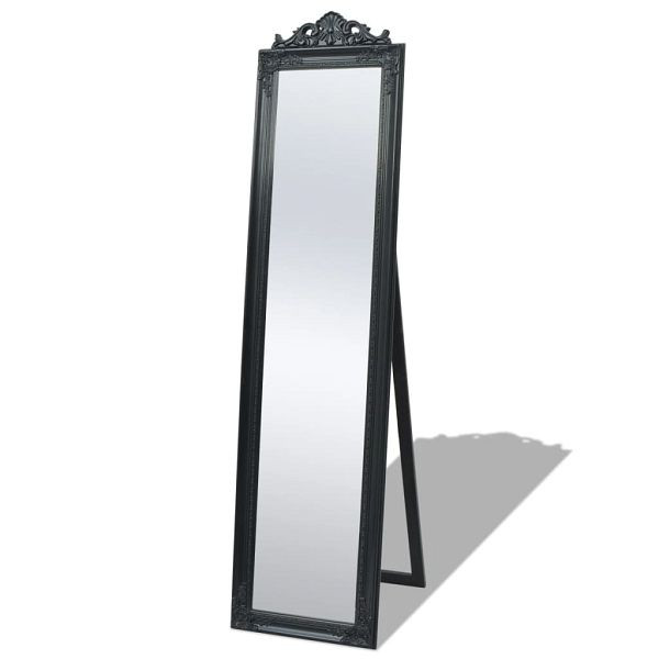 vidaXL Standspiegel im Barock-Stil 160x40 cm Schwarz, 243694