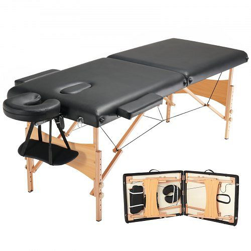VEVOR Tragbare Massageliege, 70 cm breit, 2 klappbare, 8-stufig höhenverstellbare Salon-Tattoo-Liege, 272 kg, BXSAMCZXCGK5DI0AWV0