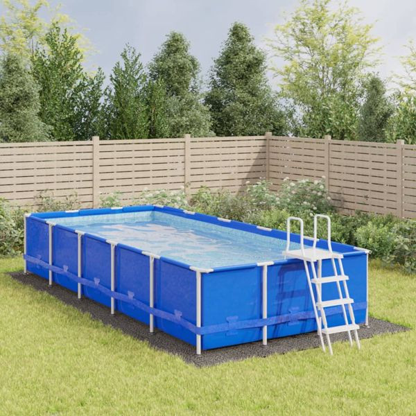 vidaXL Pool-Bodentuch Hellgrau 820x420 cm Polyester Geotextil, 94237
