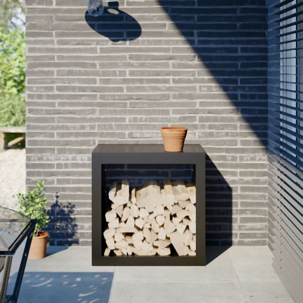 vidaXL Brennholzregal Schwarz 60x40x60 cm Stahl, 851003