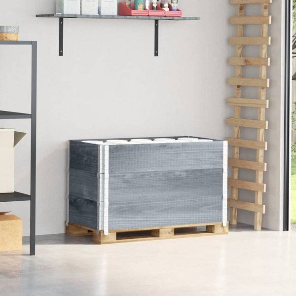 vidaXL Paletten-Aufsatzrahmen 3 Stück Grau 100x50 cm Massivholz Kiefer, 3295372