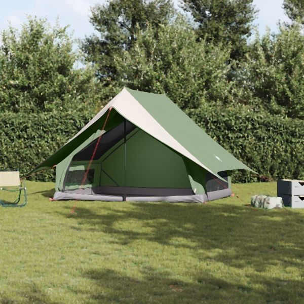 vidaXL Camping Zelt A-Frame 5-Personen Grün Wasserdicht, 4100676