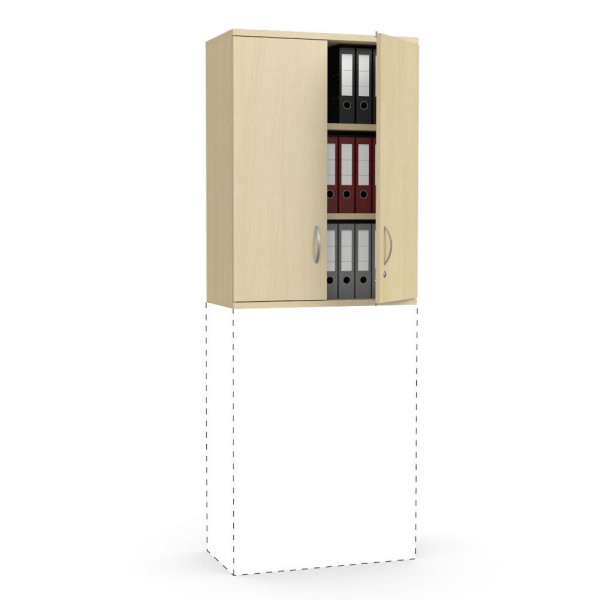 Deskin Flügeltüren-Aufsatzschrank Multi M pro, Buchedekor, B 800 x H 1110 x T 420 mm, 278068