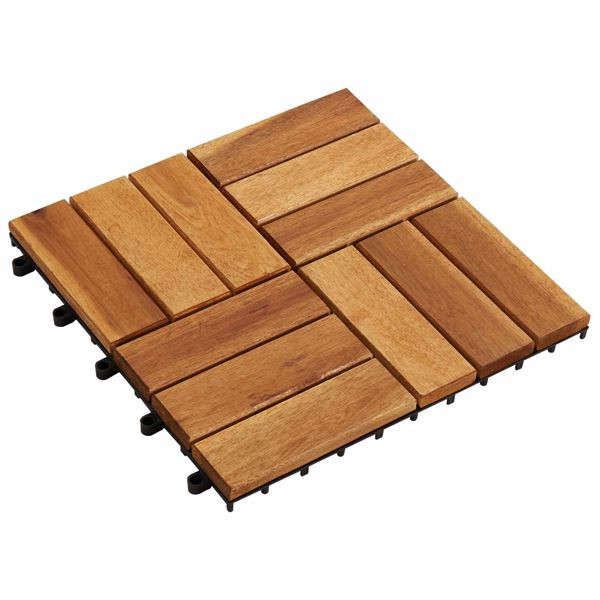 vidaXL Terrassenfliese 30-teilig Braun 30 x 30 cm Akazien-Hartholz, 3444690