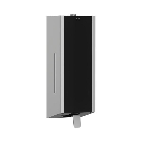KWC Seifenspender, Exos, Edelstahl, AP, 120x345x120 mm, Front ESG schwarz, 2030022940