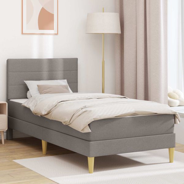 vidaXL Bettrahmen Taupe 90 x 190 cm Polyester, 3414932