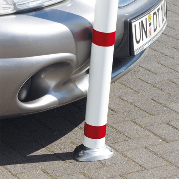 STEIN HGS Absperrpfosten 'Bollard' 60 Mm – 900 Mm Hoch, Feststehend, Weiß Mit Reflektierenden Streifen