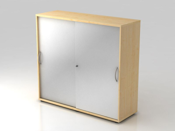 Hammerbacher Schiebetürschrank 3OH 120cm Bogengriff Ahorn/Silber, 120x40x110 cm (BxTxH), V1753S/3/S/BM