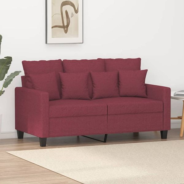 vidaXL 2-Sitzer-Sofa Weinrot 120 cm Stoff (Polyester), 359265