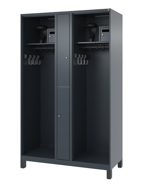 C+P Feuerwehrspind Evolo, Modell MAXI, 2 Abteile, H1850B1200T500 mm, Anthrazit, Füße, 0496015-020 S10007