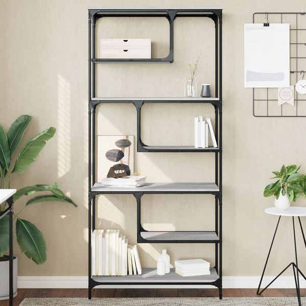 vidaXL Bücherregal Grau Sonoma 81x36x176 cm Holzwerkstoff, 836226
