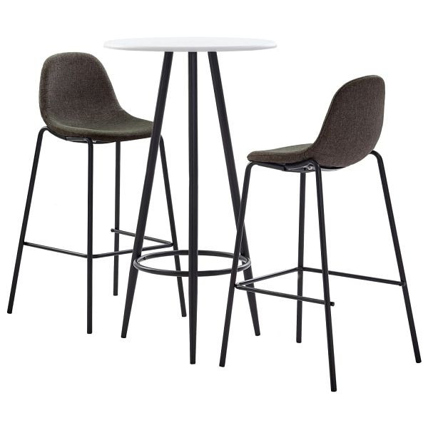 vidaXL 3-teilig Bar-Set Stoff Dunkelgrau, Material: Material: Polyester: 100%, 3051133