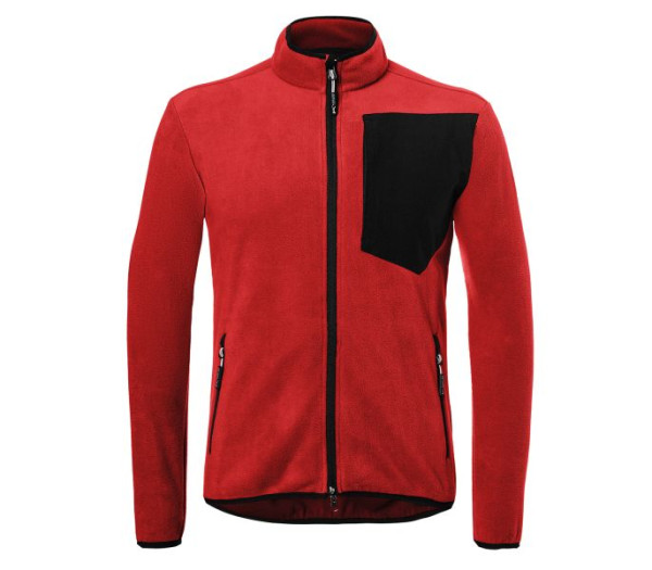 Kübler Fleecejacke, Farbe: mittelrot/schwarz, Größe: XS, 1254 6201-5599-XS